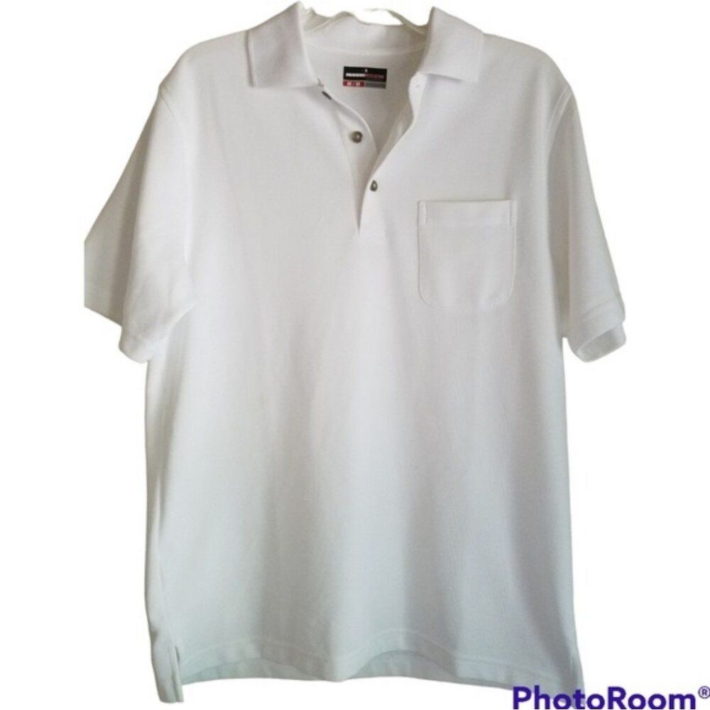 Grand Slam Performance White Textured Golf Polo